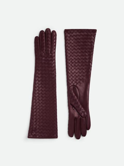 Bottega Veneta Intrecciato Leather Midi Gloves