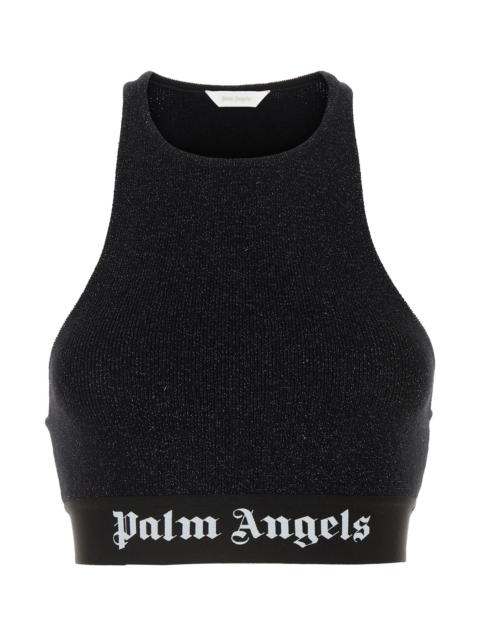 Palm Angels Black viscose blend crop-top
