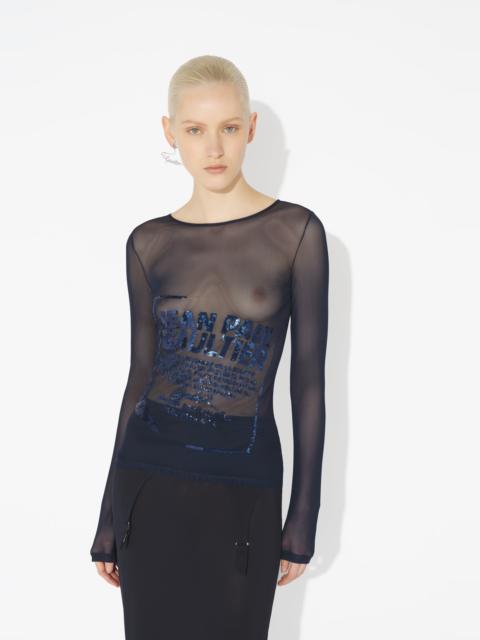 Jean Paul Gaultier THE NAVY EMBROIDERED TOP