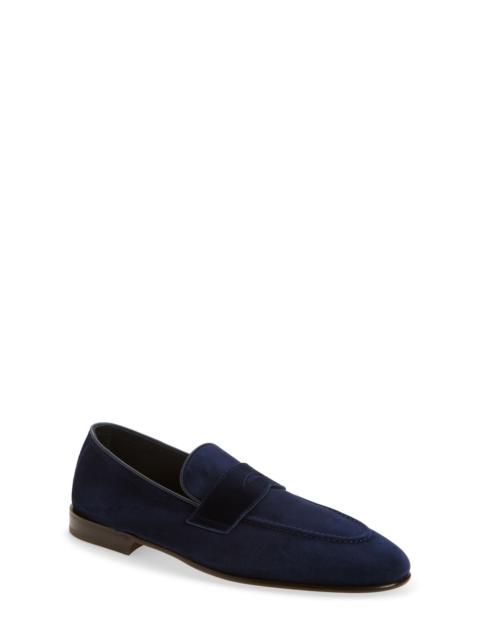Brunello Cucinelli Brunello Cucinelli Deconstructed Penny Loafer in C8862 Blue at Nordstrom