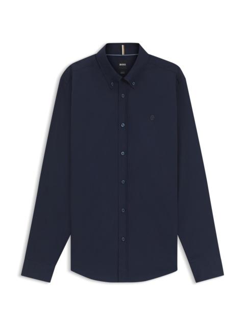 BOSS SLIM-FIT SHIRT WITH DOUBLE B MONOGRAM