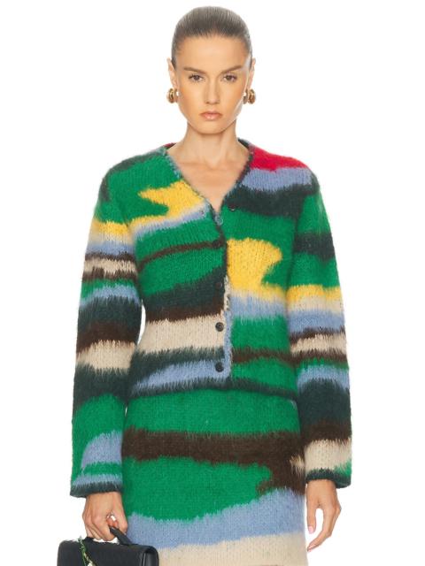 The Elder Statesman Topo Jacquard Cardigan