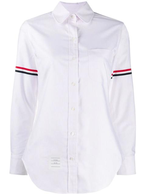 Thom Browne Women Stripe Oxford Armband Classic Round Collar Shirt