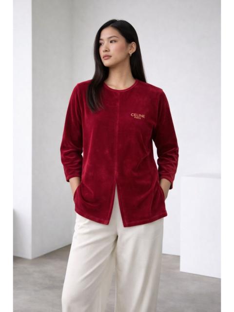 CELINE Celine Paris Velvet Velour Lounge Top
