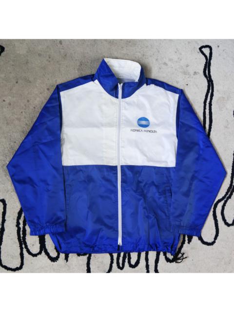 Other Designers Vintage 80s 90s KONICA MINOLTA Multi Color Block Big Logo Bomber Windbreaker Jacket Size Would Fit L