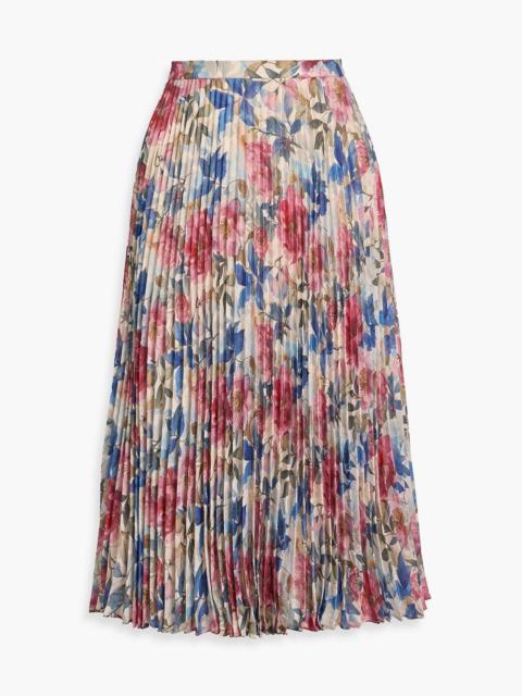 Other Designers Pleated floral-print chiffon skirt