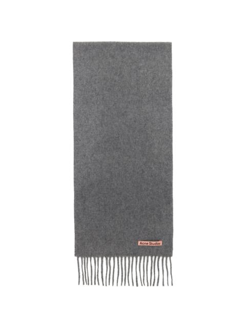 Acne Studios Gray Fringe Wool Skinny Scarf