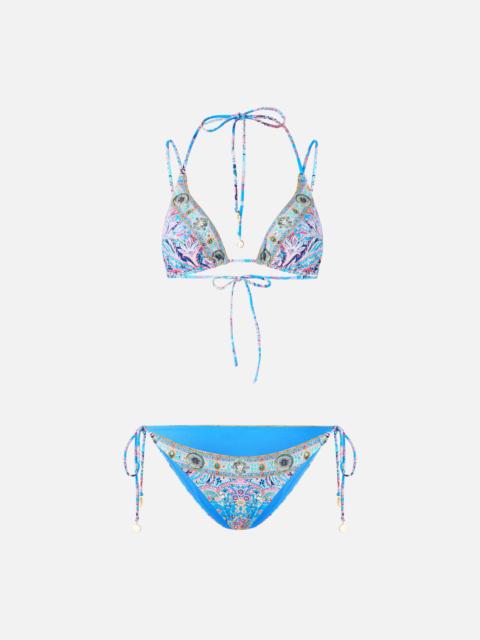 CAMILLA MULTI STRAP TIE TRI BIKINI SET W RING TRIMS