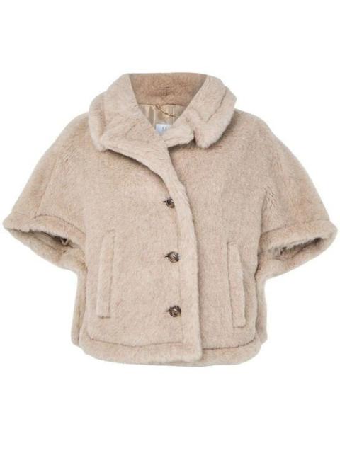 Max Mara MAX MARA Teddy Beige Fuzzy Wool Cape Coat New & Authentic (W