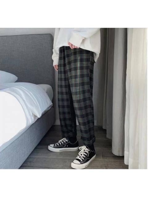 Other Designers Japanese Brand - Black plaid loose fit chef pants