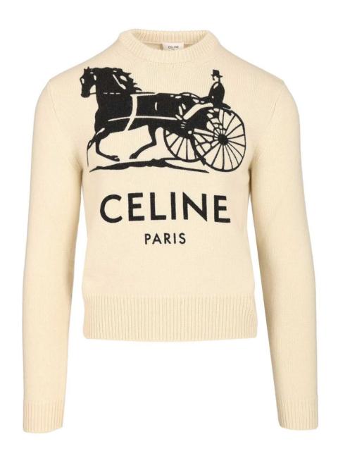 CELINE Celine Men Slim-Fit Logo-Intarsia Cashmere Sweater