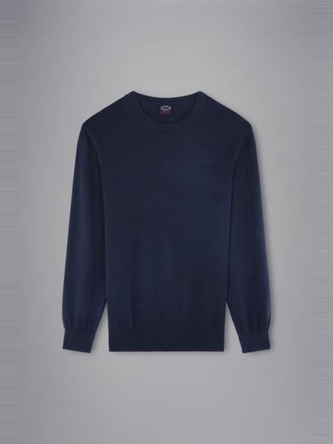 Paul & Shark GARMENT DYED PIMA COTTON JUMPER
