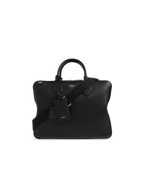 FERRAGAMO FERRAGAMO Black Leather Briefcase Bag New & Authentic