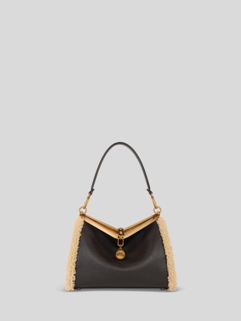 Etro MEDIUM LEATHER VELA BAG WITH SHEARLING DETAILS