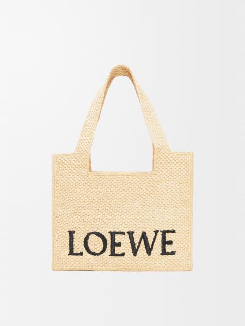 Loewe Medium LOEWE Font tote in raffia