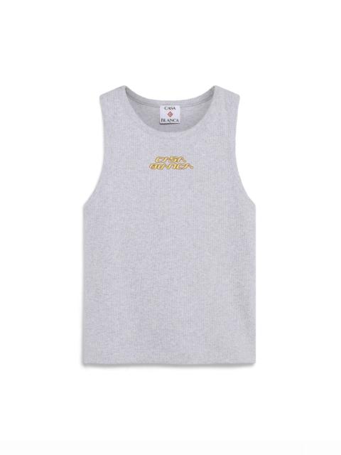 CASABLANCA Grey Marle Ribbed Tank Top | Casablanca Paris