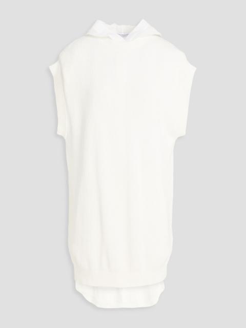 Brunello Cucinelli Organza-paneled cotton hooded dress