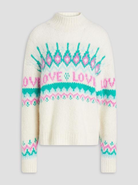 Sandro Intarsia alpaca-blend turtleneck sweater