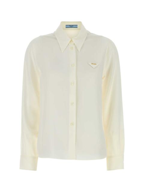 Prada Women White Silk Shirt
