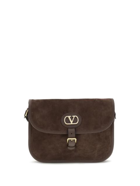 Valentino Valentino Garavani Antibes Suede Shoulder Bag Oak Brown
