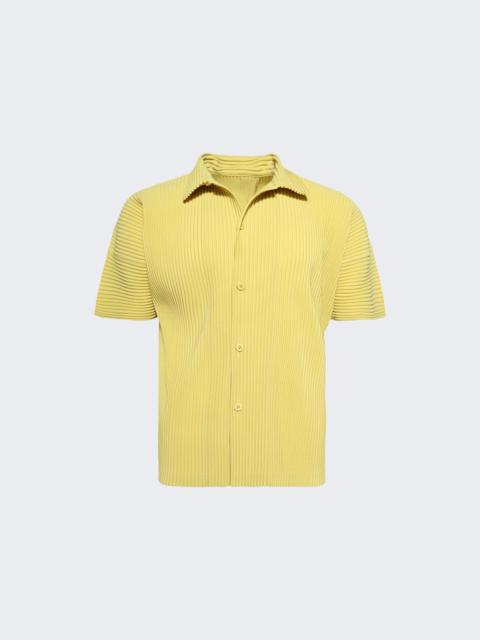 ISSEY MIYAKE Short Sleeve Pleated Shirt Dusty Yellow