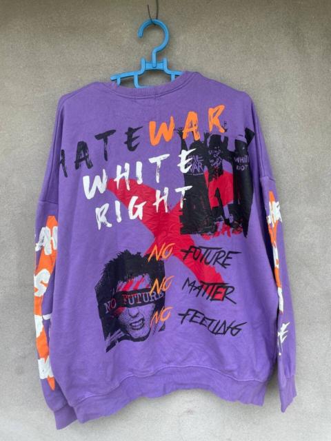 Other Designers Designer - HATE WAR WHITE RIGHT STREET ART SWEATSHIRT