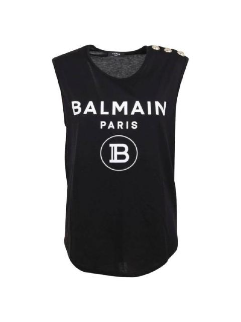 Balmain Balmain Flock Logo Button Tank Top