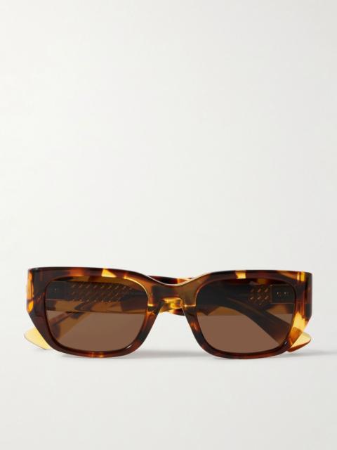 Bottega Veneta Square-Frame Tortoiseshell Acetate and Gold-Tone Sunglasses Brown