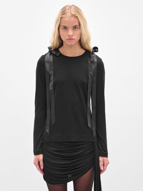 Simone Rocha Black Bow Ribbon Tail T-Shirt