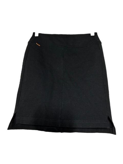 Lacoste Pencil Mini Skirt Side Slits Elastic Waist Pullover Viscose Black 34 S