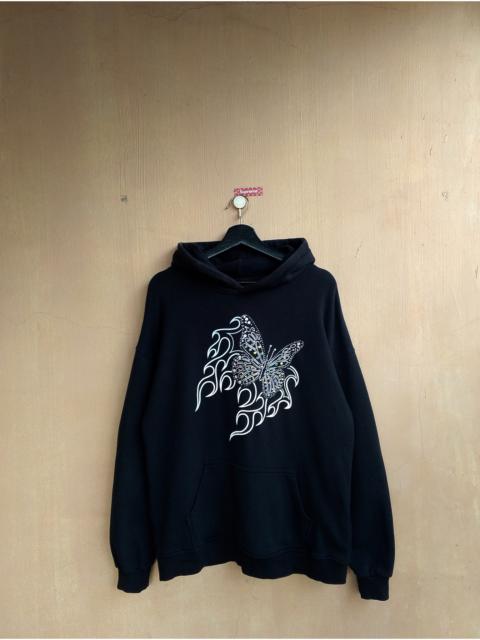 Other Designers I don't Smoke rhinestone butterfly flames pullover hoodie jacket