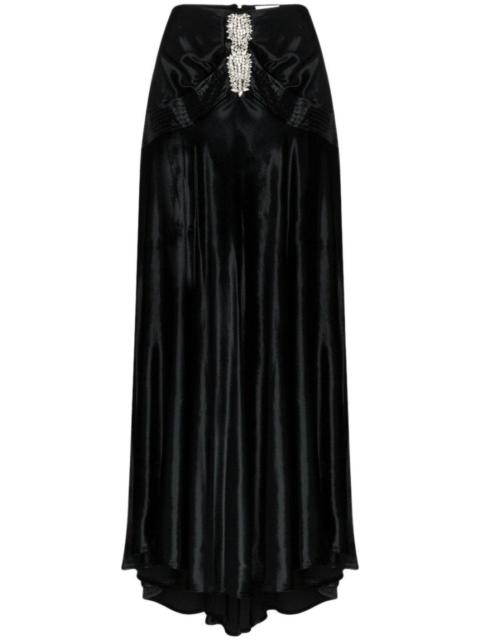 rabanne Crystal Detail Flared Maxi Skirt