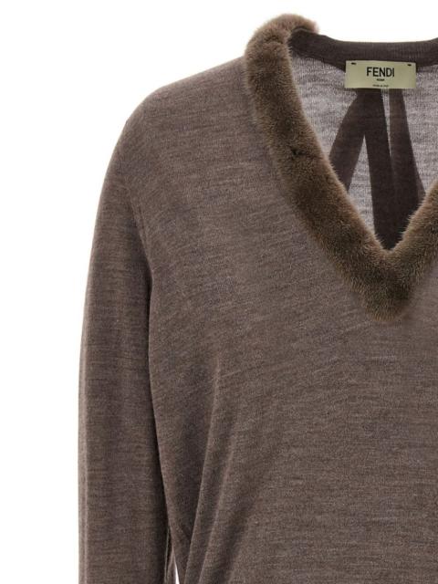 FENDI Fendi Women Wool And Silk V-Neck Jumper