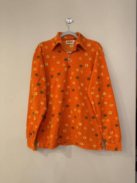 Other Designers Conte of Florence fleece Zip 1/4 orange vintage