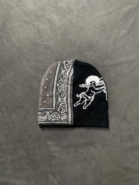 Hype - Paisley Angel Graphic No Cuff Knit Skull Cap Black Beanie