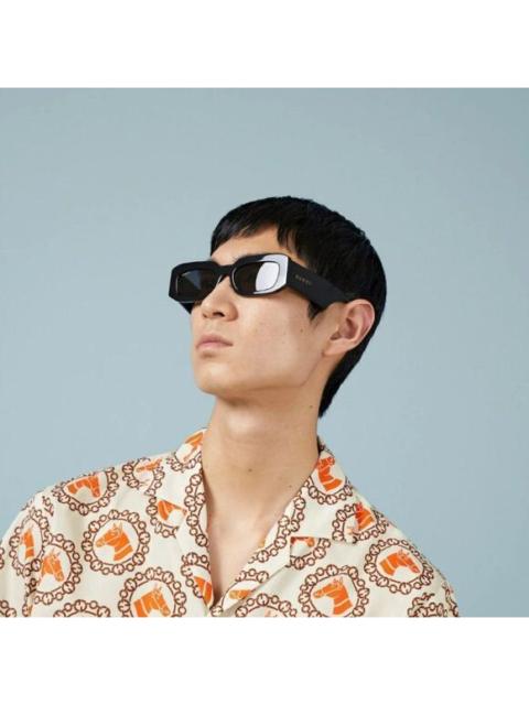 GUCCI NEW Gucci GG1426S 002 Dark Havana Brown Unisex Rectangle Sunglasses GG 1426S