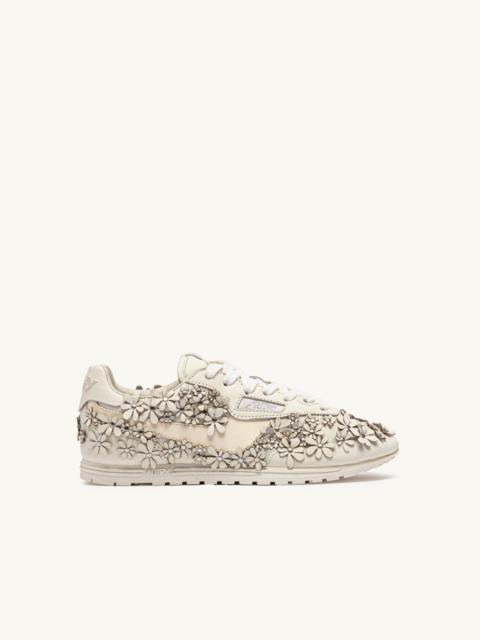 AUTRY WINDSPIN FLOWERS SNEAKERS IN MARSHMALLOW LEATHER