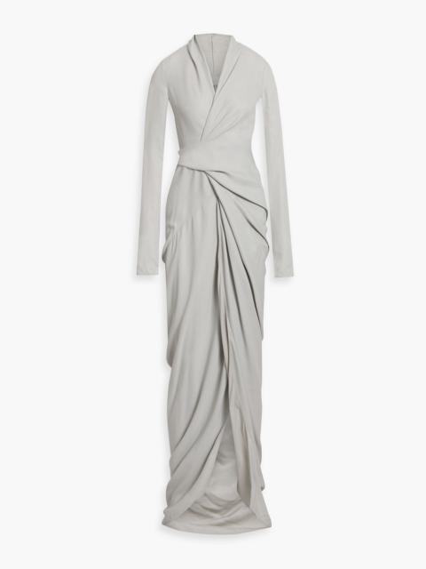 Rick Owens Draped cupro-satin wrap gown