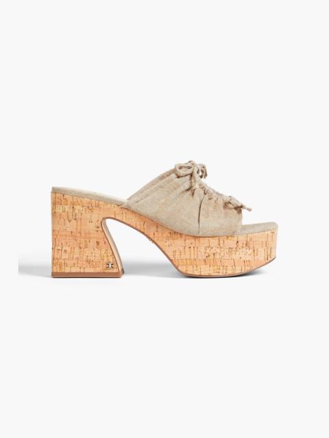 Other Designers Dova bow-detailed canvas platform mules