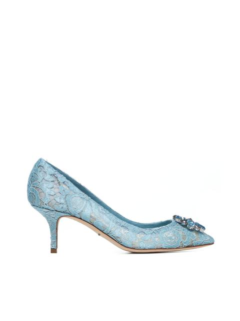 Dolce & Gabbana Light blue lace Rainbow pumps
