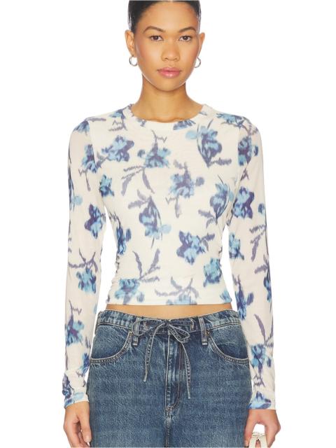 rag & bone Yana Printed Mesh Long Sleeve Tee