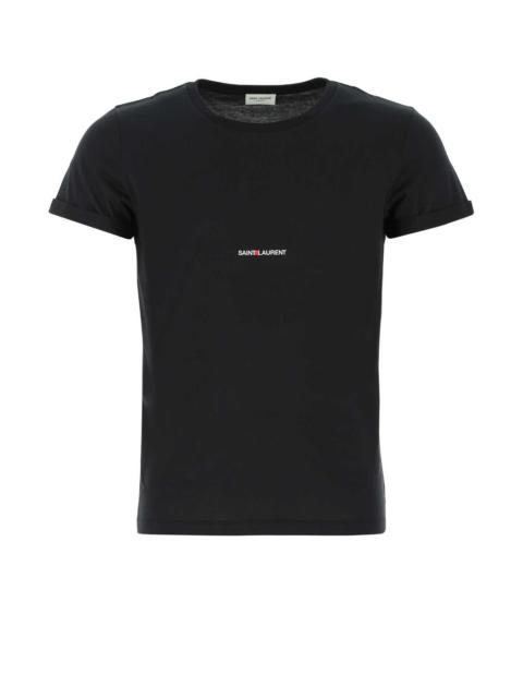 SAINT LAURENT Saint Laurent Men Black Cotton T-Shirt