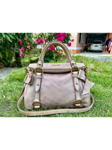 Miu Miu Authentic Miu Miu Mughetto Vitello Lux Leather Mini Bow Bag