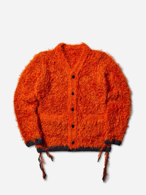 sacai Men's Furry Knit Cardigan Orange