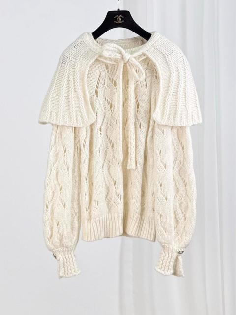 CHANEL Chanel 21B Openwork Cape-Style Cashmere Pullover Sweater