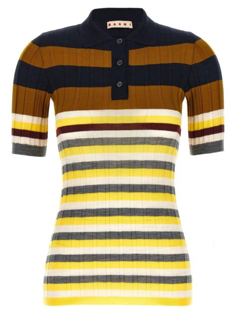 Marni Marni Women Ribbed Wool Polo Shirt