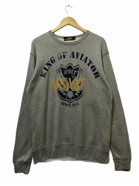 Other Designers Avirex - Vintage Avirex King Of Aviator Big Logo Sweatshirt Grey