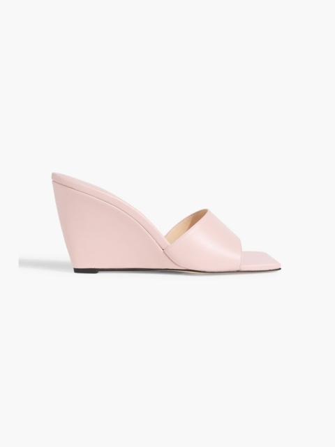 WANDLER Gaia leather wedge mules
