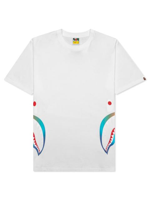 A BATHING APE® GRADATION SIDE SHARK TEE - WHITE