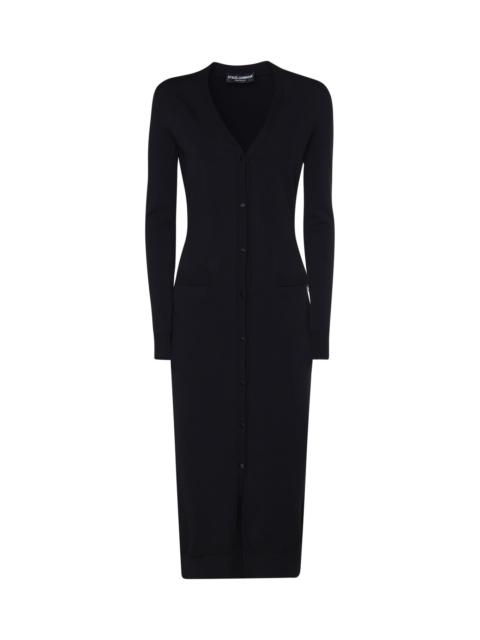Dolce & Gabbana Long Cardigan In Stretch Viscose Knit
